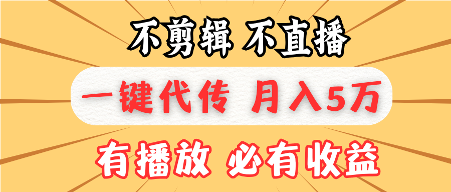 （13555期）不剪辑不直播，一键代发，月入5万懒人必备，我出视频你来发-创奇社