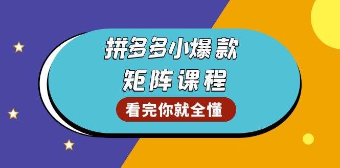 拼多多爆款矩阵课程：教你测出店铺爆款，优化销量，提升GMV，打造爆款群-创奇社 - AI前沿·副业变现·资源教程！