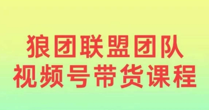 狼团联盟2024视频号带货，0基础小白快速入局视频号-创奇社 - AI前沿·副业变现·资源教程！
