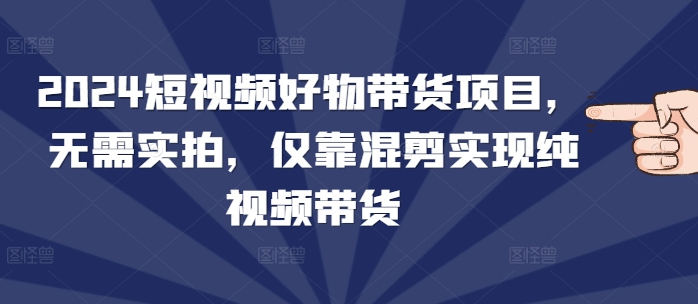 2024短视频好物带货项目，无需实拍，仅靠混剪实现纯视频带货-创奇社 - AI前沿·副业变现·资源教程！