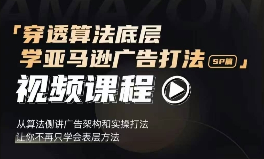 穿透算法底层，学亚马逊广告打法SP篇，从算法侧讲广告架构和实操打法，让你不再只学会表层方法-创奇社 - AI前沿·副业变现·资源教程！