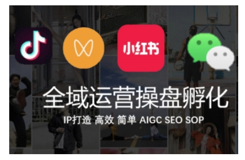 全域運營操盤(抖音+私域+小紅書)，IP打造高效簡單