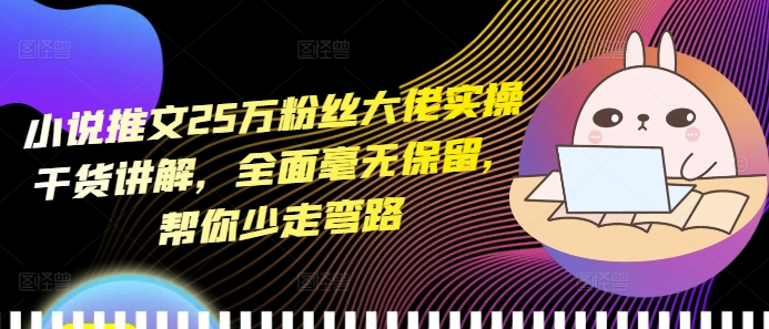 小说推文25万粉丝大佬实操干货讲解，全面毫无保留，帮你少走弯路-创奇社 - AI前沿·副业变现·资源教程！