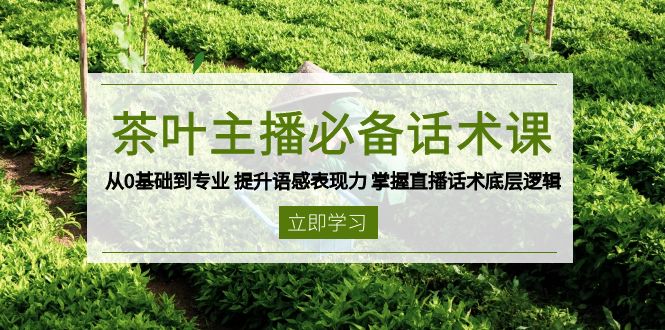 （13961期）茶叶 主播必备话术课 从0基础到专业 提升语感表现力 掌握直播话术底层逻辑-创奇社