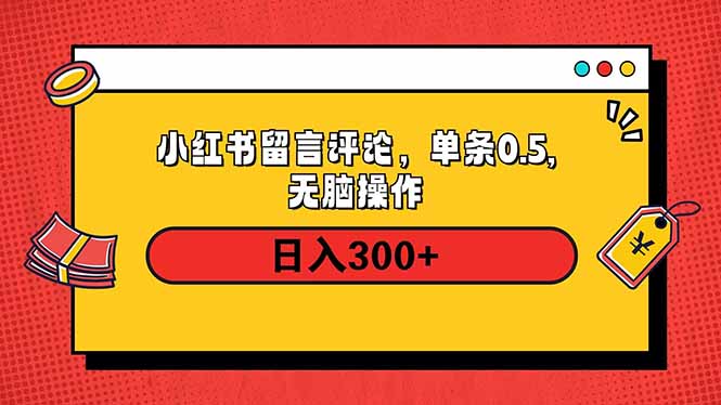 （14044期）小红书评论单条0.5元，日入300＋，无上限，详细操作流程-创奇社