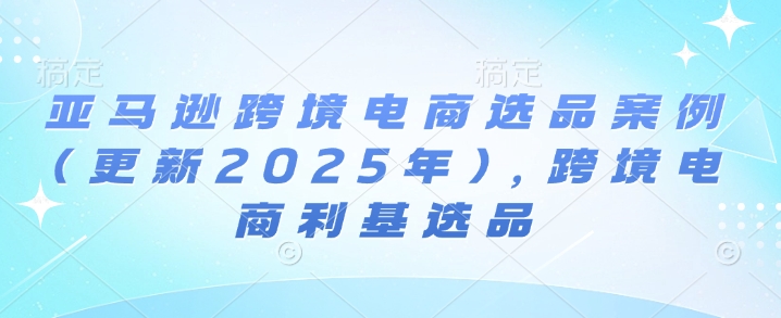 亚马逊跨境电商选品案例(更新2025年)，跨境电商利基选品-创奇社 - AI前沿·副业变现·资源教程！