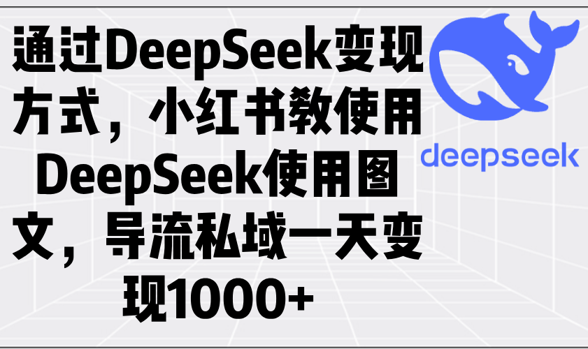 通过DeepSeek变现方式，小红书教使用DeepSeek图文，导流私域一天变现1000+-创奇社