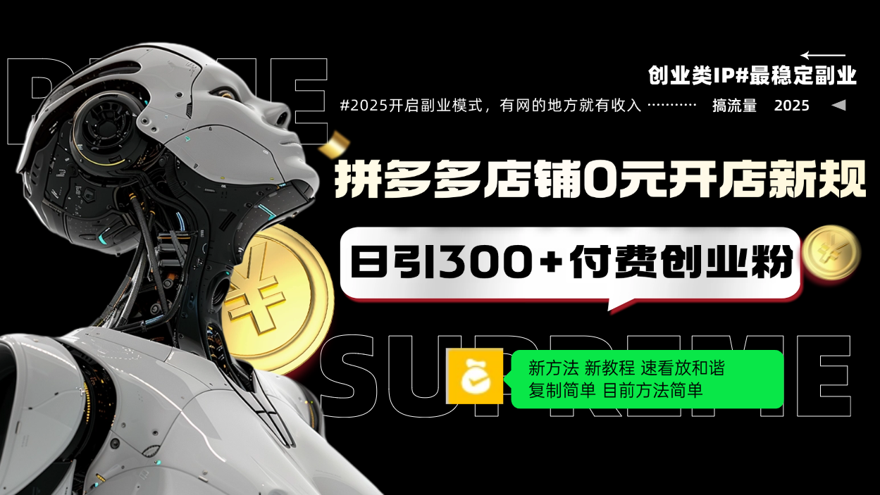 （14092期）拼多多店铺0元开店新规，日引300+付费创业粉，目前方法简单复制粘贴可矩阵-创奇社