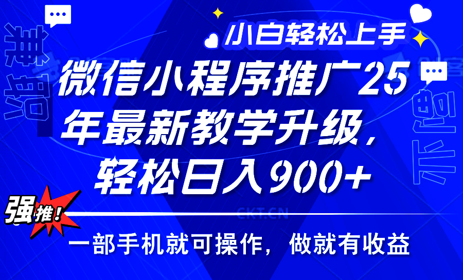 （14084期）2025年微信小程序推广，最新教学升级，轻松日入900+，小白宝妈轻松上手…-创奇社