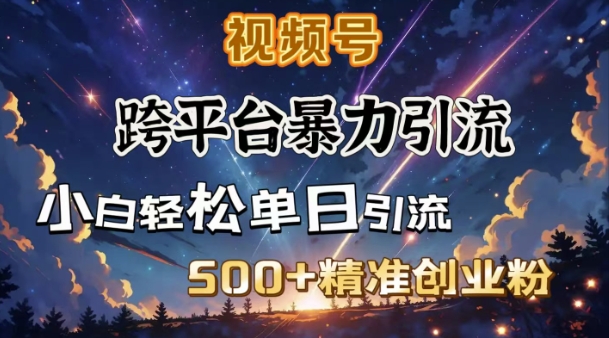 跨平台暴力引流，私域完美闭环，日引500+精准创业粉-创奇社 - AI前沿·副业变现·资源教程！