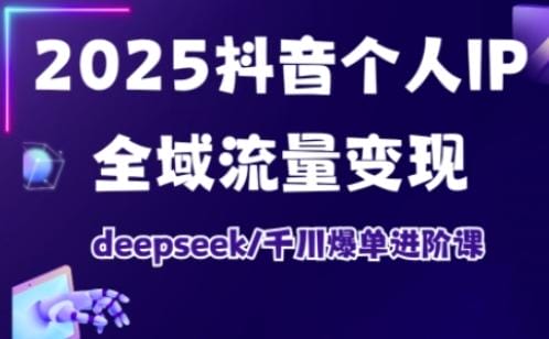 2025抖音个人IP全域流量变现进阶课，deepseek千川爆单进阶课-创奇社