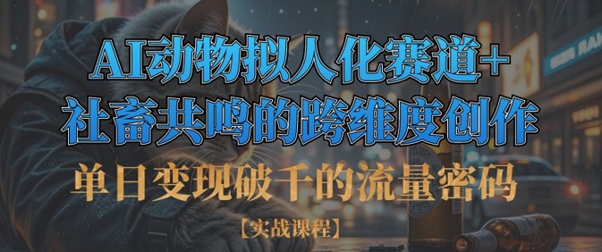 单日变现破千的流量密码，AI动物拟人化赛道+社畜共鸣的跨维度创作-创奇社