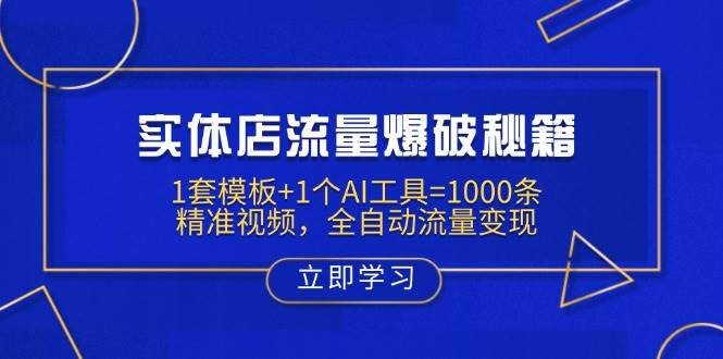 实体店流量爆破秘籍：1套模板+1个AI工具=1000条精准视频，全自动流量变现-创奇社