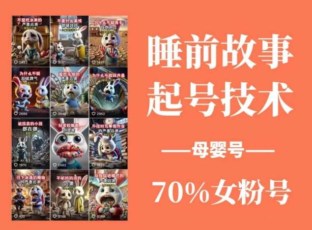睡前故事动画制作课程，涵盖AI文案、配音、视频剪辑等，实现百分百原创-2