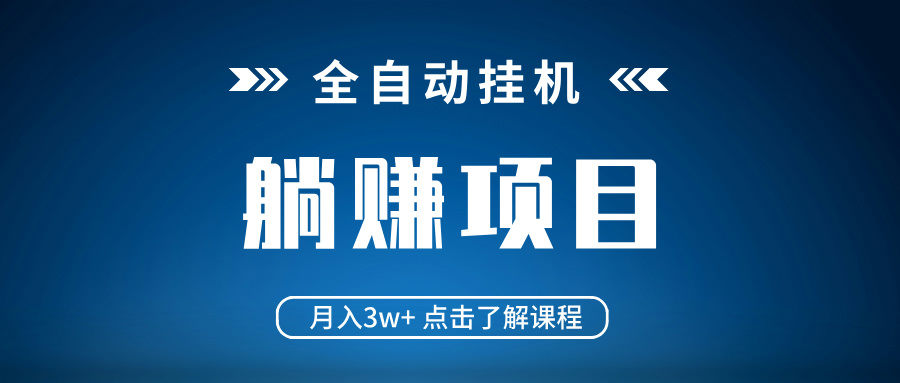 （14551期）全自动挂机项目 月入3w+ 真正躺平项目 不吃电脑配置 当天见收益-创奇社