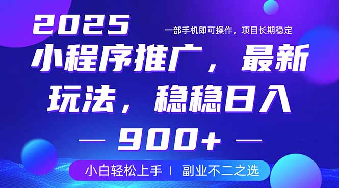 （14137期）25年小程序掘金最新玩法，稳稳日入900+，副业兼职的不二之选-创奇社 - AI前沿·副业变现·资源教程！