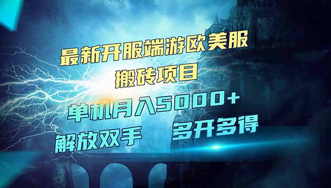 （14516期）全网热门游戏欧美服端游搬砖，最新开服，项目红利期，单机月入5000+-创奇社