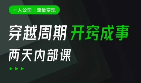 一人公司：流量变现课，一人公司的方法模型拆解， 拆解富人思维，流量思维，小老板思维等-创奇社 - AI前沿·副业变现·资源教程！