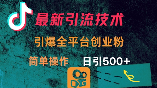 最新引流方法，引爆全平台的一个创业粉，简单操作日引300+-1