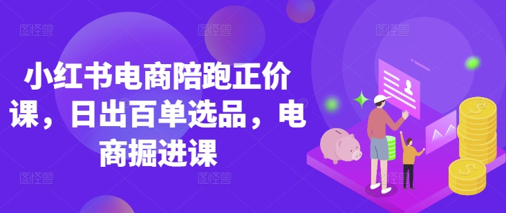 小红书电商陪跑正价课，小红书官方认证电商讲师教学，日出百单选品，电商掘进课-创奇社 - AI前沿·副业变现·资源教程！