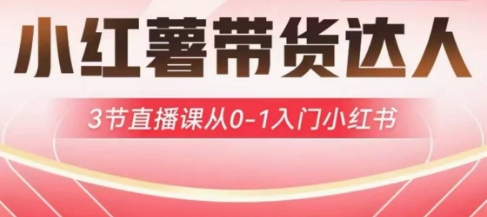 小红薯达人带货启航计划，3节直播课从0-1入门小红书-创奇社 - AI前沿·副业变现·资源教程！