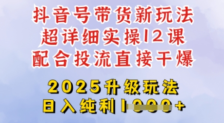 2025全新升级抖音带货玩法，一天纯利四位数，从剪辑到选品再到发布投流，超详细玩法揭秘-创奇社 - AI前沿·副业变现·资源教程！