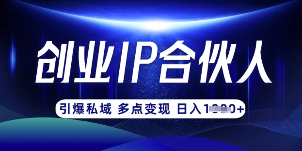 云帆·创业ip合伙人打造3.0，从0到1教你做网创，实现月入过W-创奇社 - AI前沿·副业变现·资源教程！