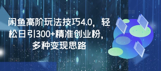 闲鱼高阶玩法技巧4.0，轻松日引300+精准创业粉，多种变现思路-创奇社 - AI前沿·副业变现·资源教程！