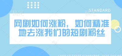 网剧如何涨粉，如何精准地去涨我们的短剧粉丝-创奇社 - AI前沿·副业变现·资源教程！