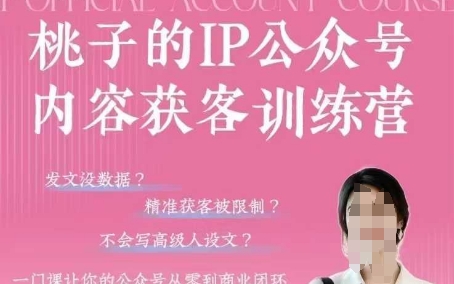 桃子IP公众号内容获客训练营(第3期)，一门让你公众号从0到商业闭环的课程-创奇社