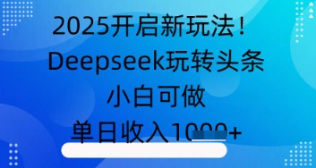 2025开启新玩法！Deepseek玩转头条，小白可做，单日收入几张-创奇社