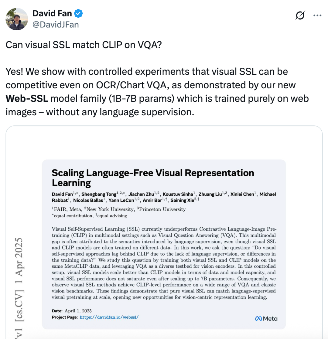 视觉SSL终于追上了CLIP！Yann LeCun、谢赛宁等新作，逆转VQA任务固有认知-2