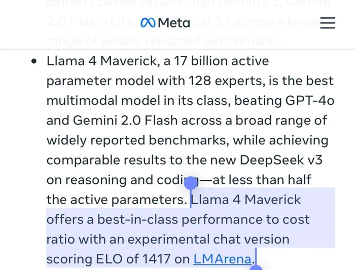 大瓜来了!Llama 4 陷刷榜争议:“内部员工”发帖控诉,测评版本被指特供?-4 大瓜来了!Llama 4 陷刷榜争议:“内部员工”发帖控诉,测评版本被指特供?-4