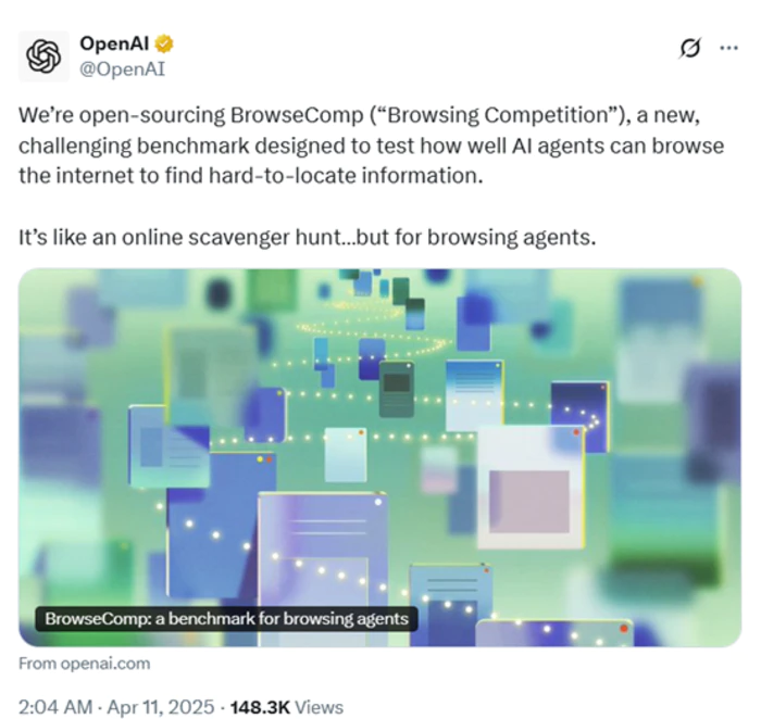 刚刚,OpenAI开源BrowseComp,重塑Agent浏览器评测-1 刚刚,OpenAI开源BrowseComp,重塑Agent浏览器评测-1