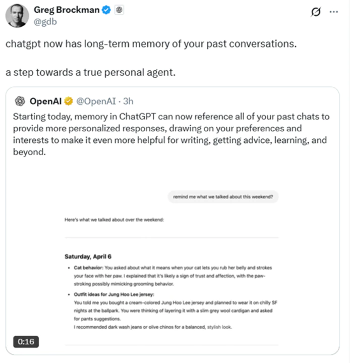 ChatGPT终于发布长期记忆功能,开启个人Agent时代-2 ChatGPT终于发布长期记忆功能,开启个人Agent时代-2