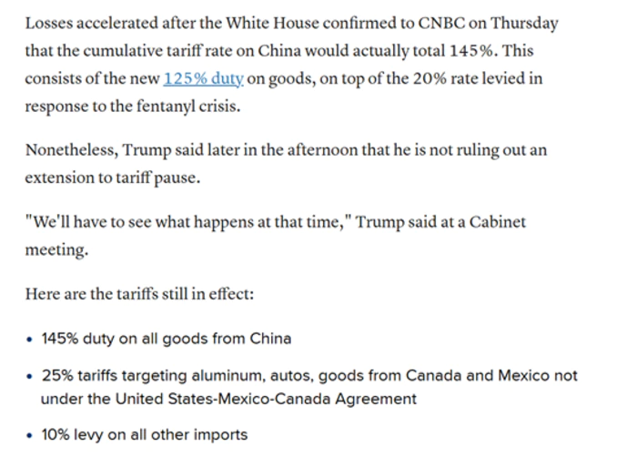 突发!特朗普将中国关税提升至145%,美股暴跌-2 突发!特朗普将中国关税提升至145%,美股暴跌-2