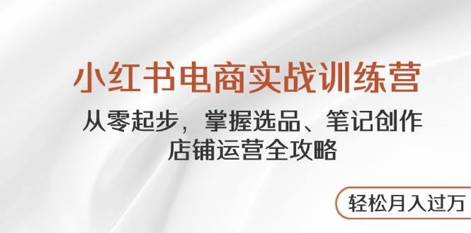 小红书电商实战训练营，从零起步，掌握选品、笔记创作、店铺运营全攻略，轻松月入过万-创奇社