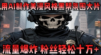 用AI制作美漫风格黑帮氛围大片，流量爆炸，粉丝轻松十W+-创奇社