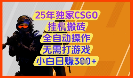 25年独家CSGO挂G搬砖，全自动操作，无需打游戏，小白日入3张+-创奇社