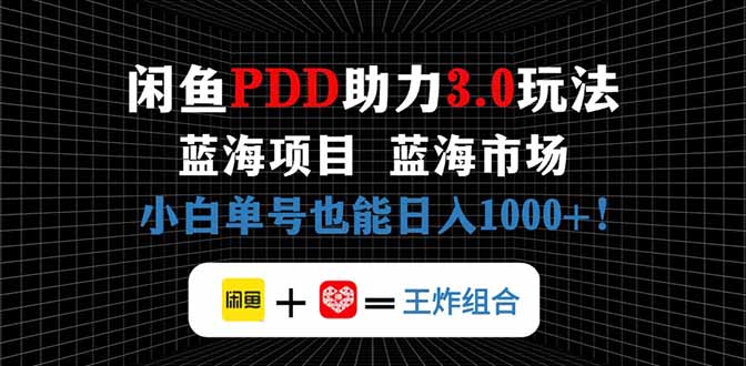 （14516期）闲鱼卖拼多多助力项目，蓝海市场新手也能单号日入1000+-1