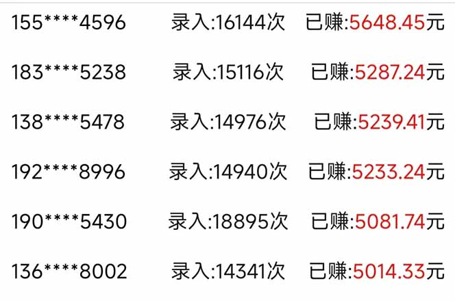 （14540期）信息录入，几秒一单，只需一部手机，小白轻松上手，日入500＋-2