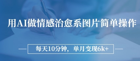 用AI做情感治愈系图片，简单操作，每天10分钟，单月变现6k+-创奇社