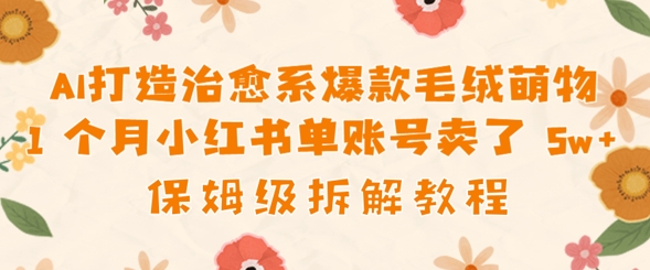 AI打造治愈系爆款毛绒萌物1个月卖了几w，保姆级项目拆解-创奇社