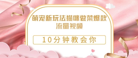 萌宠新玩法猫咪做菜爆款流量视频，10分钟教会你-创奇社