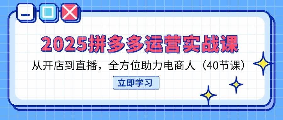 2025拼多多运营实战课，从开店到直播，全方位助力电商人（40节课）-创奇社