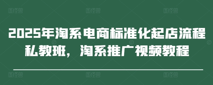 2025年淘系电商标准化起店流程私教班，淘系推广视频教程-创奇社