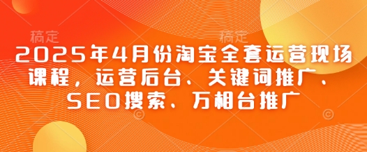 2025年4月份淘宝全套运营现场课程，运营后台、关键词推广、SEO搜索、万相台推广-创奇社
