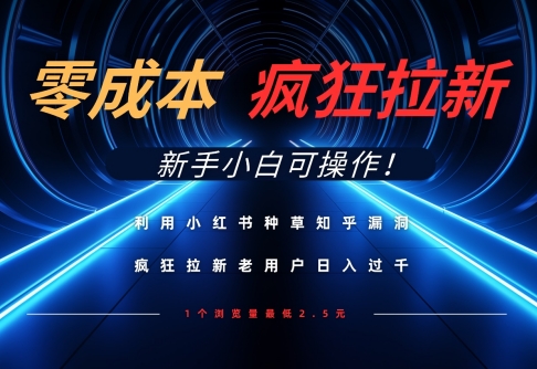 利用小红书种草知乎漏洞，零成本疯狂拉新日入数张，新手小白可操作-创奇社