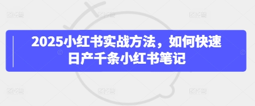 2025小红书实战方法，如何快速日产千条小红书笔记-创奇社
