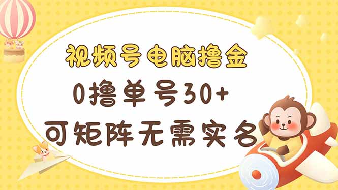 （14220期）视频号电脑撸金 0撸单号30+ 可矩阵 无需实名多号多得-创奇社